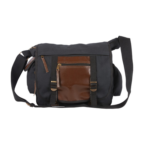 Deluxe Concealed-Carry Messenger Bag (Black)