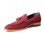 Suede Stitched Tassel Loafer // Bordeaux Suede (Euro: 40)