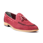 Suede Stitched Tassel Loafer // Bordeaux Suede (Euro: 42)