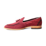 Suede Stitched Tassel Loafer // Bordeaux Suede (Euro: 46)