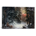 Snow Scene in the Black Forest, 19th century // Carl Friedrich Wilhelm Trautschold (26"W x 18"H x .75"D)