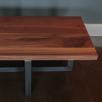 Coffee Table // Modern Black Walnut + Steel Legs (36"L x 20"W x 16"H)