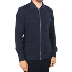 Claude Zipper Cardigan // Navy (L)