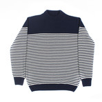 Combin Stripe Knit // Navy + White (L)