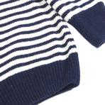 Combin Stripe Knit // Navy + White (L)