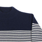 Combin Stripe Knit // Navy + White (L)