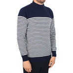 Combin Stripe Knit // Navy + White (L)