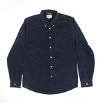 Field Long Sleeve Corduroy Shirt // Navy (XL)