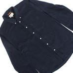 Field Long Sleeve Corduroy Shirt // Navy (XL)