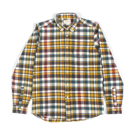 Larry Flannel Long Sleeve Shirt // Yellow + Red Check (S)