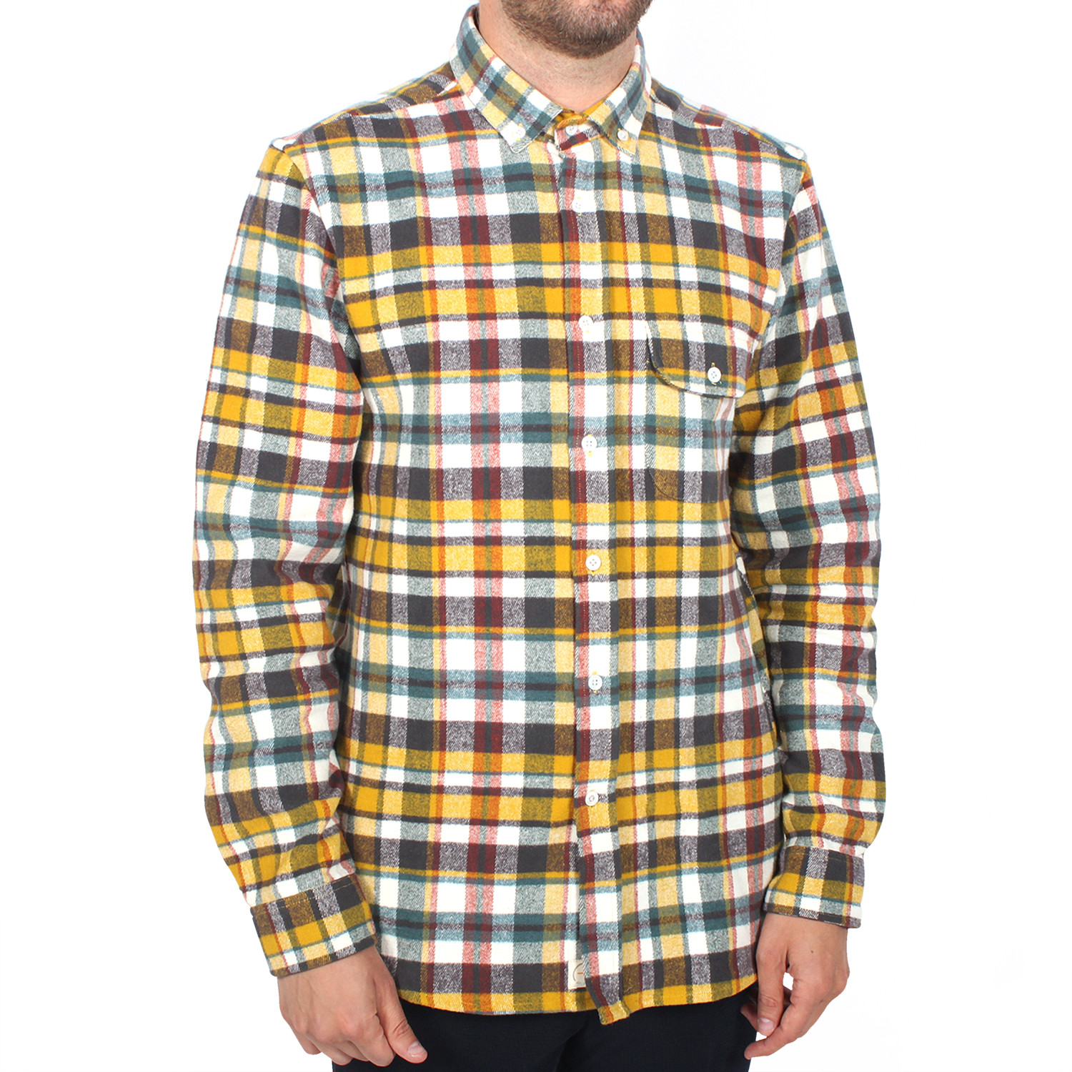 Larry Flannel Long Sleeve Shirt // Yellow + Red Check (S) - Afield ...