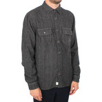 Workwear Long Sleeve Shirt // Grey Herringbone (2XL)