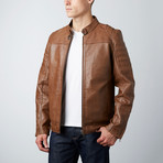 Gavin Leather Jacket // Tobacco (L)