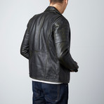 Kravitz Leather Jacket // Black Ruboff (2XL)