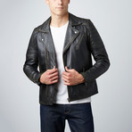 Kravitz Leather Jacket // Black Ruboff (XL)