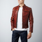 Teller Leather Jacket // Dark Tan (S)