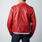 Classic Corben Leather Jacket // Red (2XL)