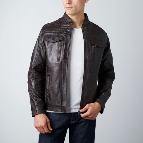 Cory Leather Jacket // Coffee (S)
