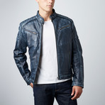 Deryck Moto Jacket // Blue Wash (XL)