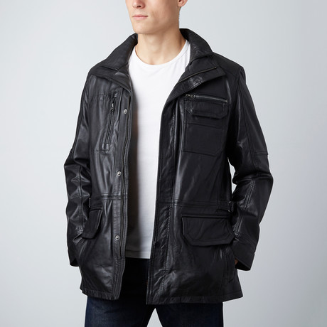Leather Utility Jacket // Black (XS)