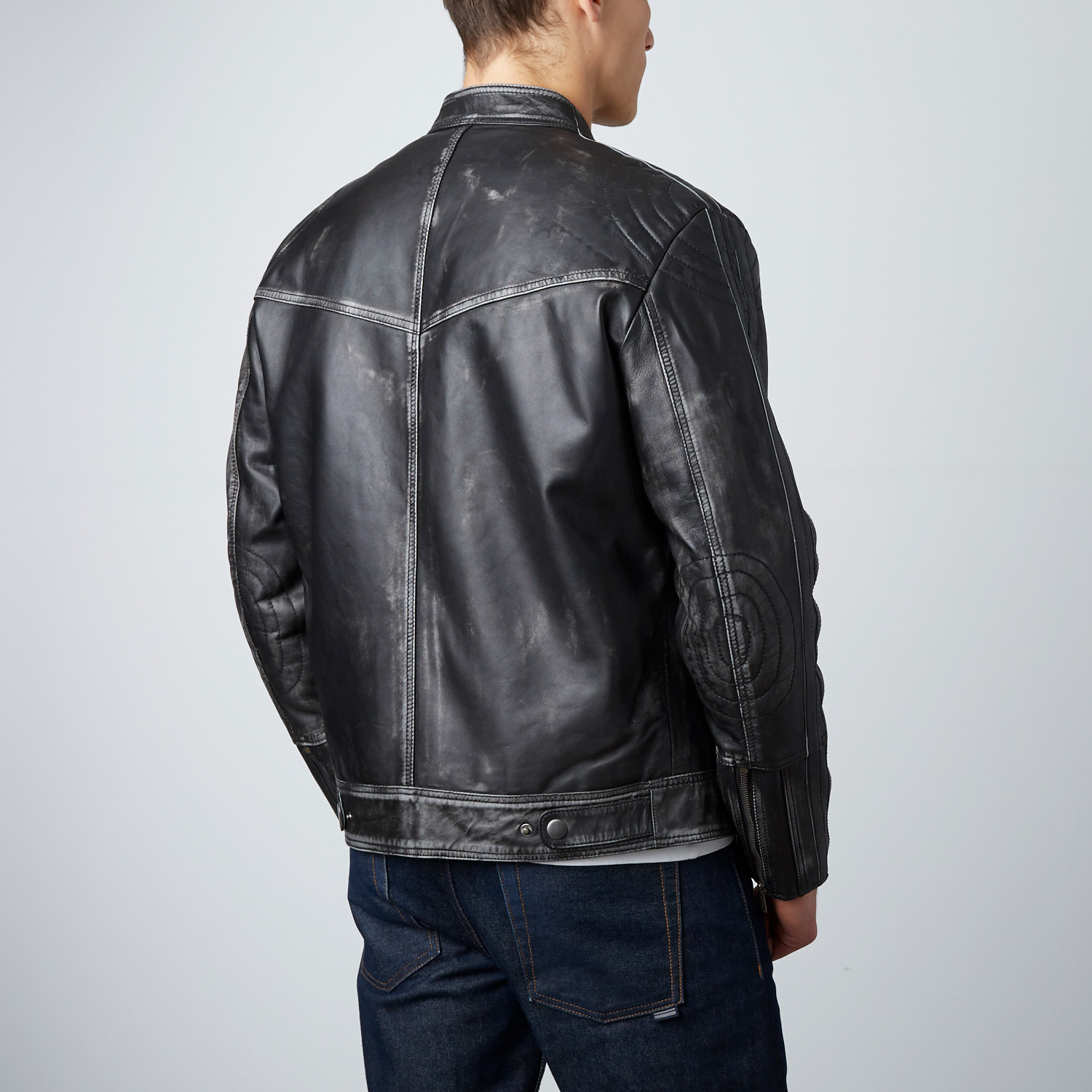 Distressed Leather Jacket // Black Ruboff (S) - Helium - Touch of Modern