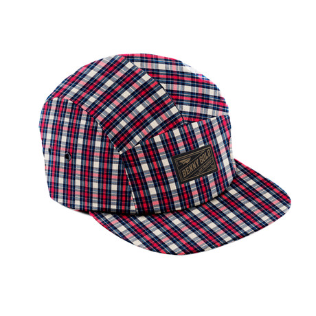 Plaid 5-Panel Hat // Red