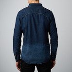 Western Tailored Slim Fit Denim Shirt // Blue (2XL)
