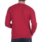 Camajuani Jaquard Round Neck Pullover // Red (XL)