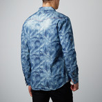 Acid Wash Slim Fit Denim Shirt // Blue (M)
