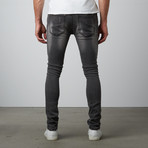 Washed Out Slim Straight Stretch Denim Pant // Grey (38WX32L)