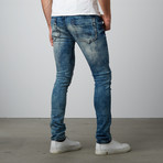 Washed Out Slim Straight Stretch Denim Pant // Blue (36WX30L)
