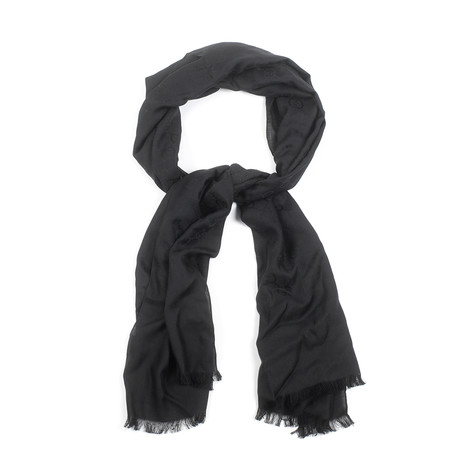 Gucci // Wool + Silk Blend Scarf // Black