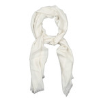 Gucci // Wool + Silk Blend Scarf // White