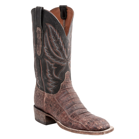 Stonewashed Rust Belize Horseman Style Boot // Rust + Brown // EE (Wide) (US: 8)