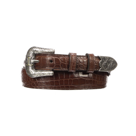 American Alligator Belly Belt // Sports Rust (32)