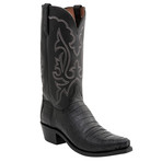 Ultra Belly Caiman Crocodile Western Boot // Black // EE (Wide) (US: 8.5)