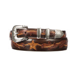 Steerhead Tooled Belt // Brown (44)