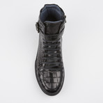 Sullivan Crocodile High-Top Sneaker // Black (US: 9.5)