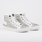 Zircon Studded High-Top Sneaker // White (US: 12)