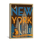 New York City, New York (Vintage Night Owl) (18"W x 26"H x 0.75"D)