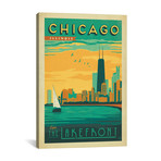Chicago, Illinois (Lakefront View) (18"W x 26"H x 0.75"D)