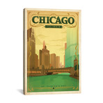 Chicago, Illinois (Chicago River On St. Patrick's Day) (18"W x 26"H x 0.75"D)