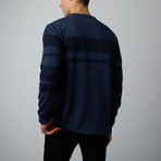 Hi Low Stripe Sweater // Blue (XS)