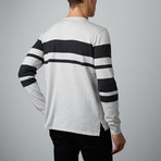 Hi Low Stripe Sweater // Light Gray (XS)