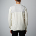 Hi Low Crew Neck Sweater With Drawcord Detail // White (M)