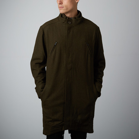 Wool Military Coat // Army Green (XS)