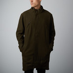 Wool Military Coat // Army Green (XL)