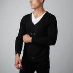 Waffle Cardigan // Black (S)