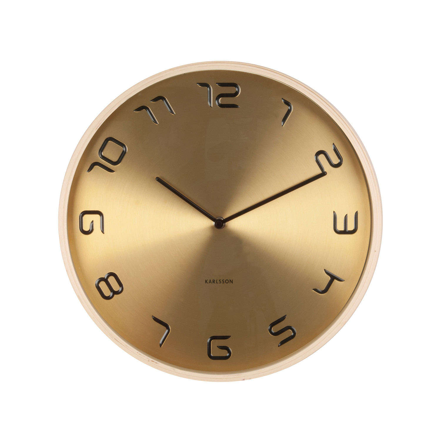 Bent Wood Wall Clock (Gold) Karlsson Touch of Modern
