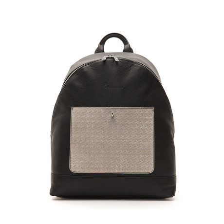 Leather Backpack // Black + Grey